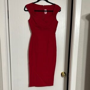Pinup Girl Clothing PUG S Elegant Red Sleeveless Dress